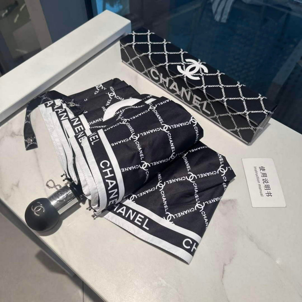 Chanel Three Fold Automatic Folding Sun Umbrella C855643