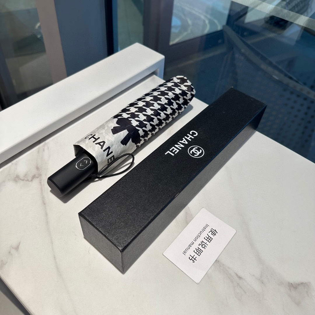Chanel Three Fold Automatic Folding Sun Umbrella C855644