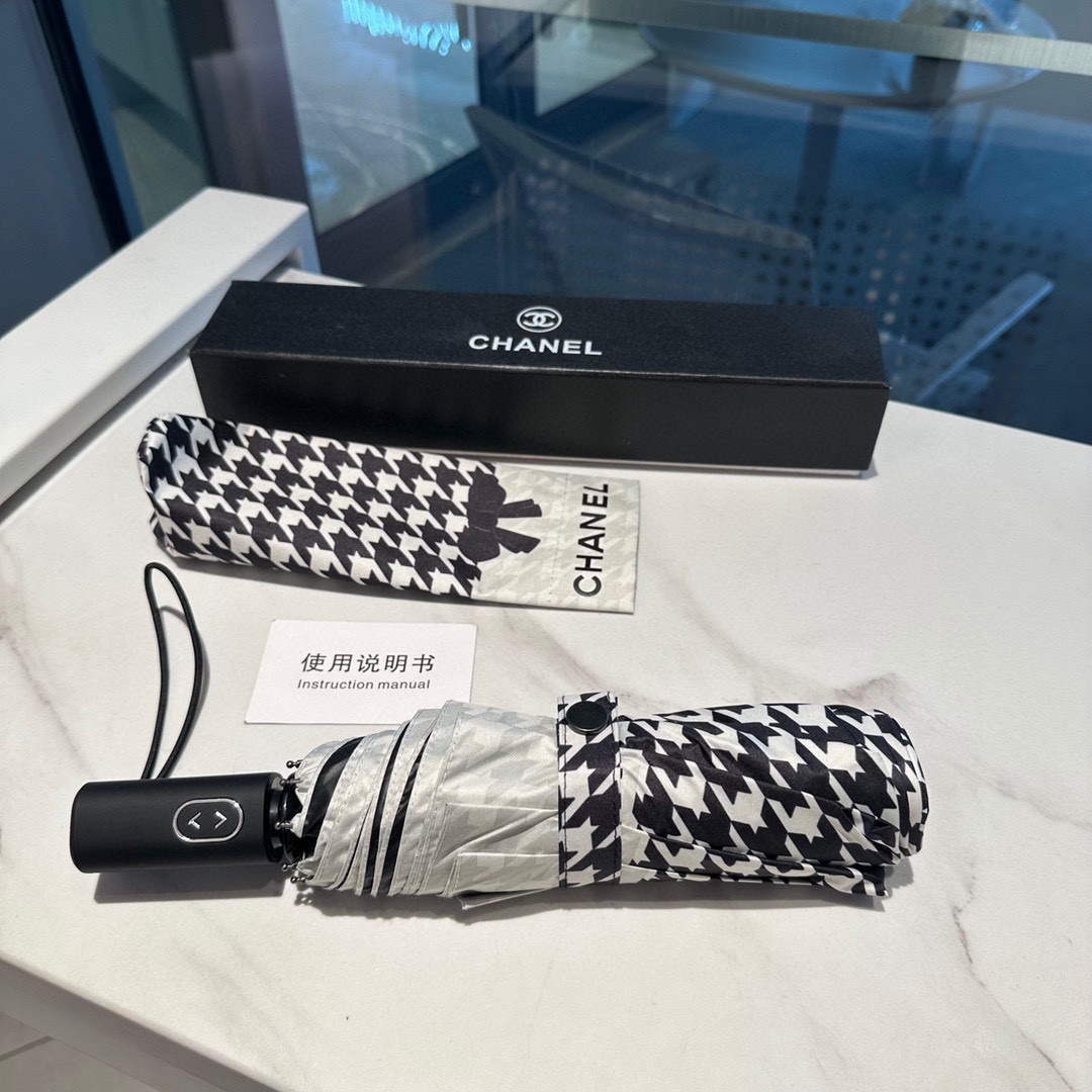 Chanel Three Fold Automatic Folding Sun Umbrella C855644