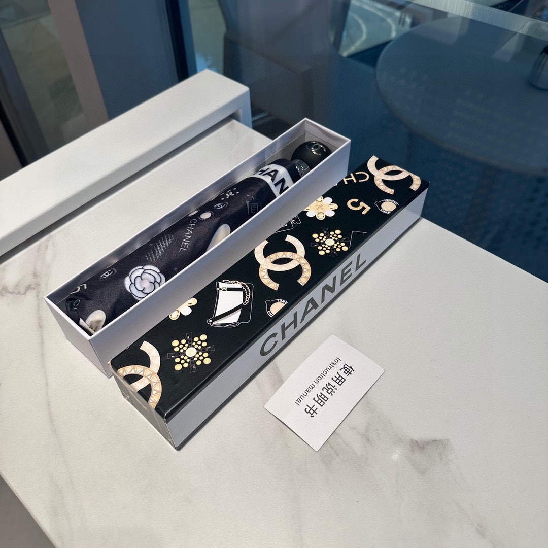 Chanel Three Fold Automatic Folding Sun Umbrella C855646