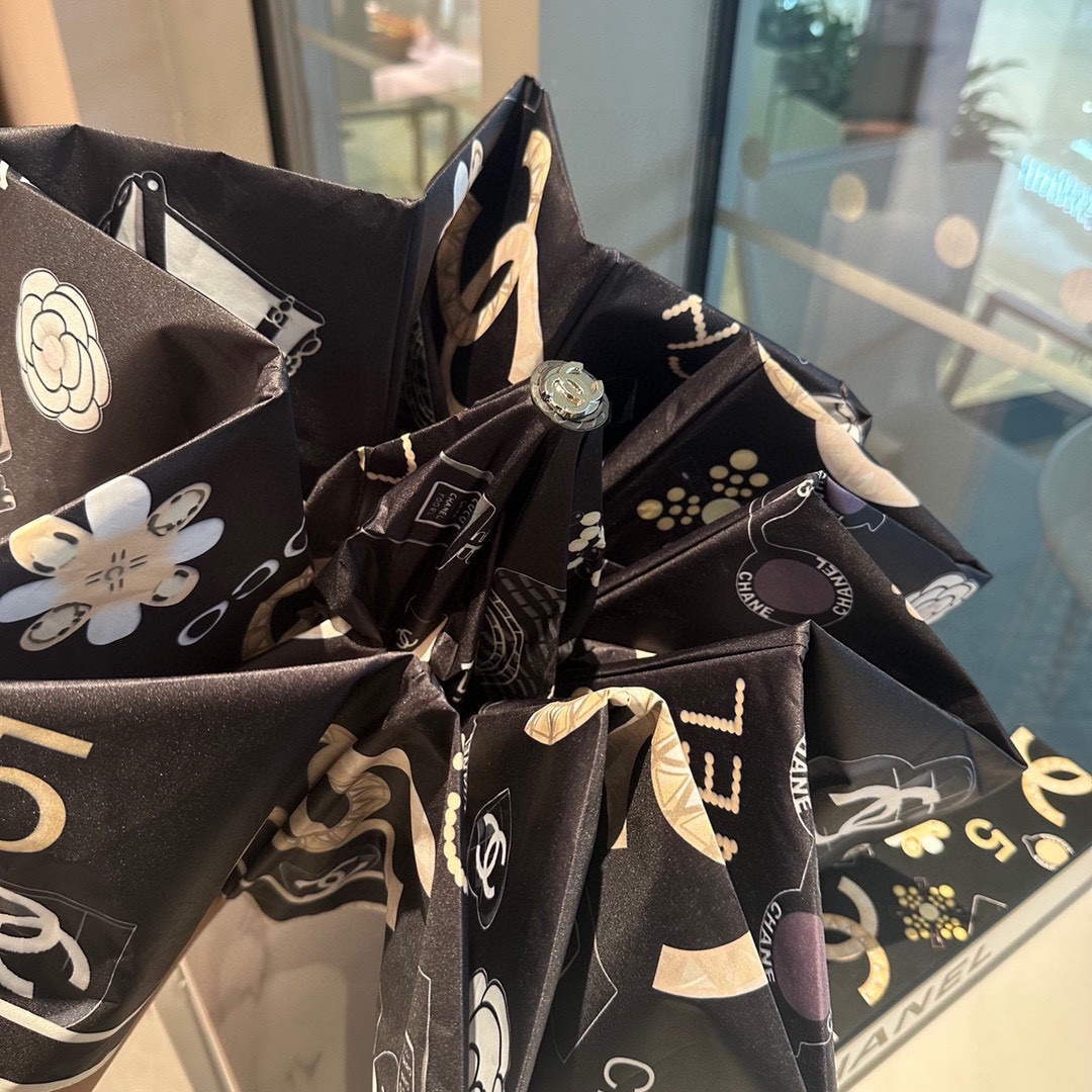 Chanel Three Fold Automatic Folding Sun Umbrella C855646