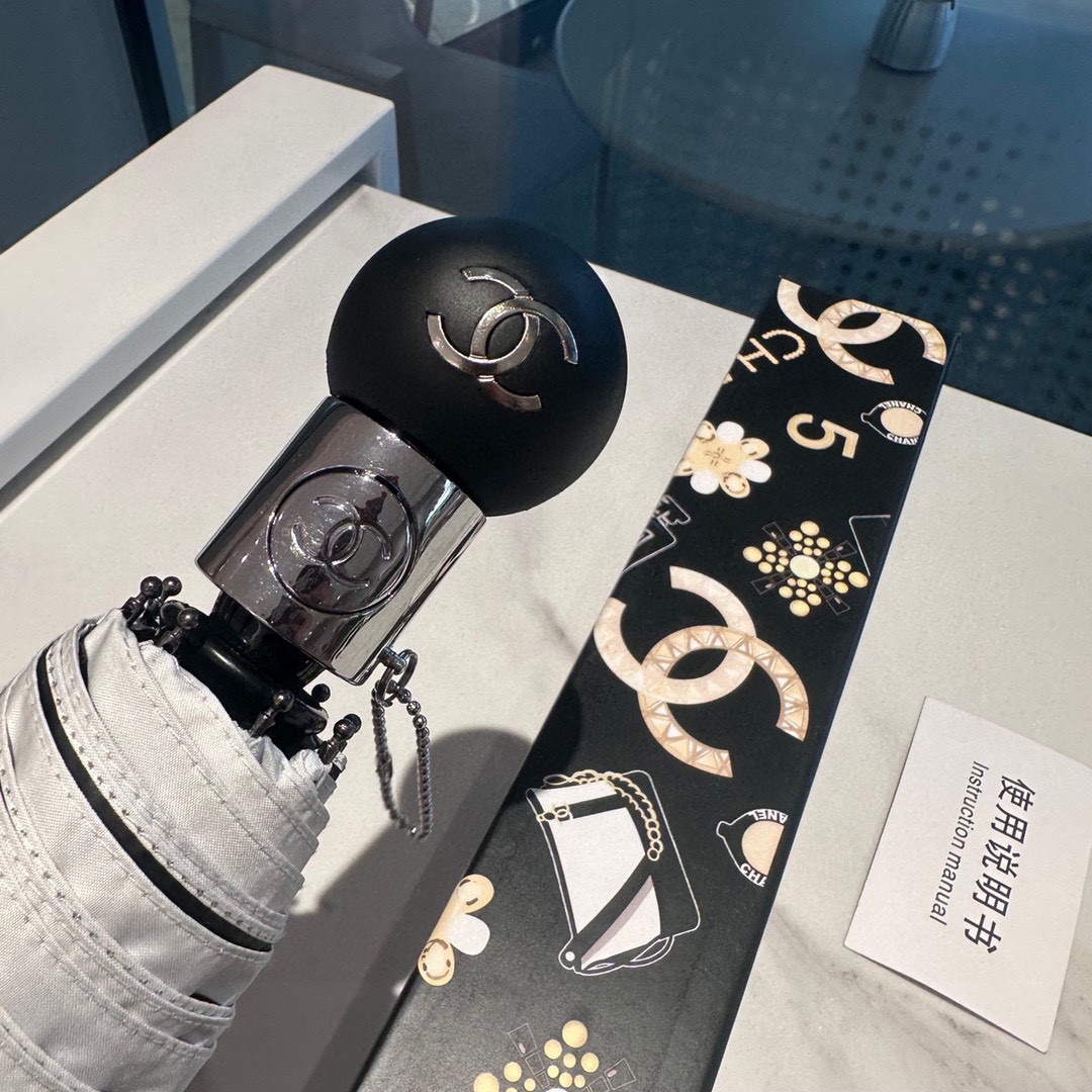 Chanel Three Fold Automatic Folding Sun Umbrella C855646