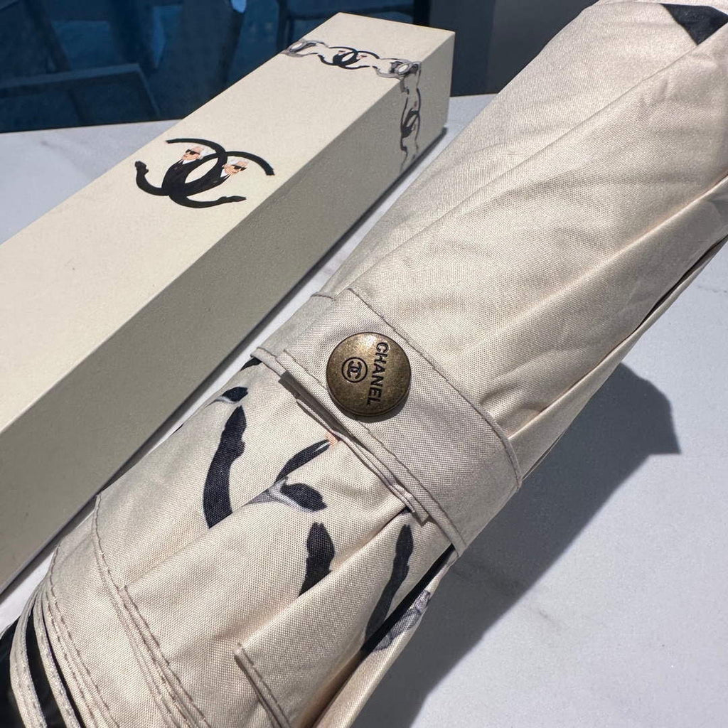 Chanel Three Fold Automatic Folding Sun Umbrella C855647