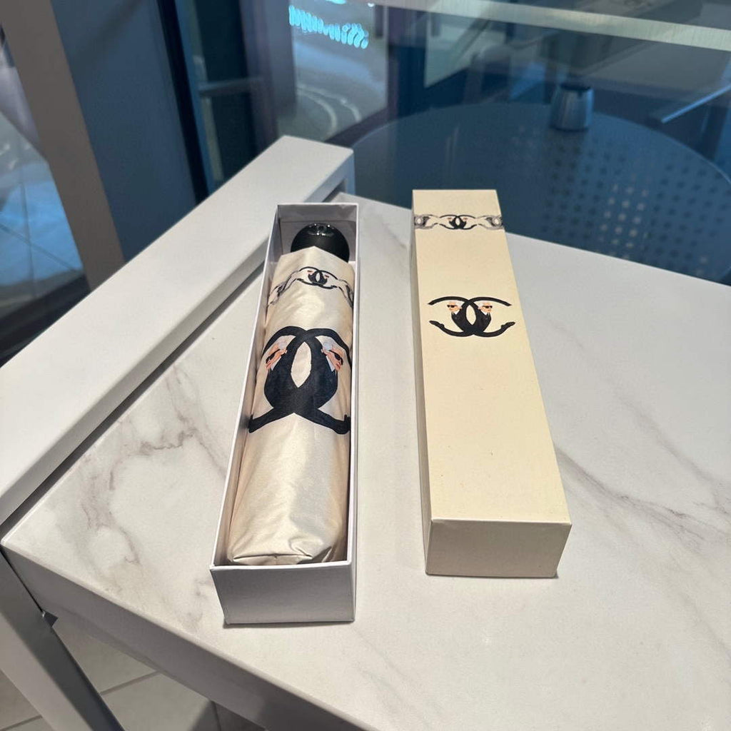 Chanel Three Fold Automatic Folding Sun Umbrella C855647