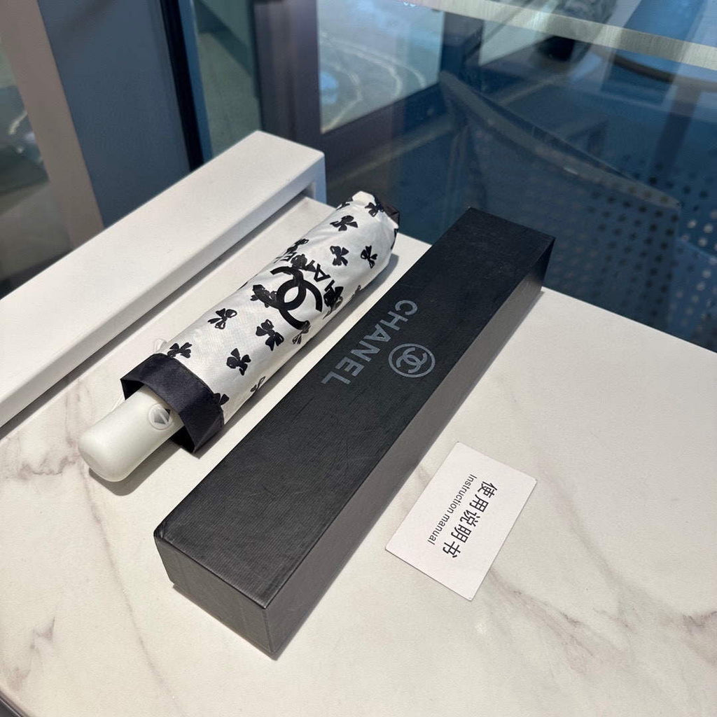 Chanel Three Fold Automatic Folding Sun Umbrella C855648