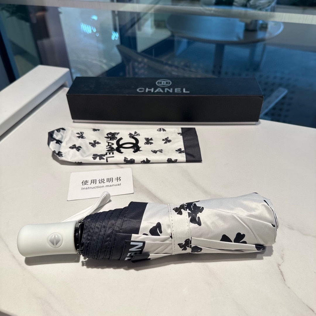 Chanel Three Fold Automatic Folding Sun Umbrella C855648