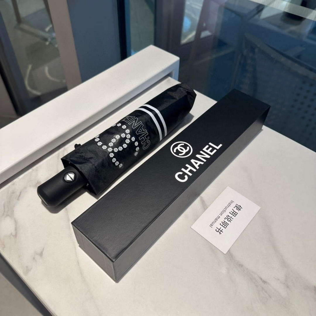 Chanel Three Fold Automatic Folding Sun Umbrella C855649