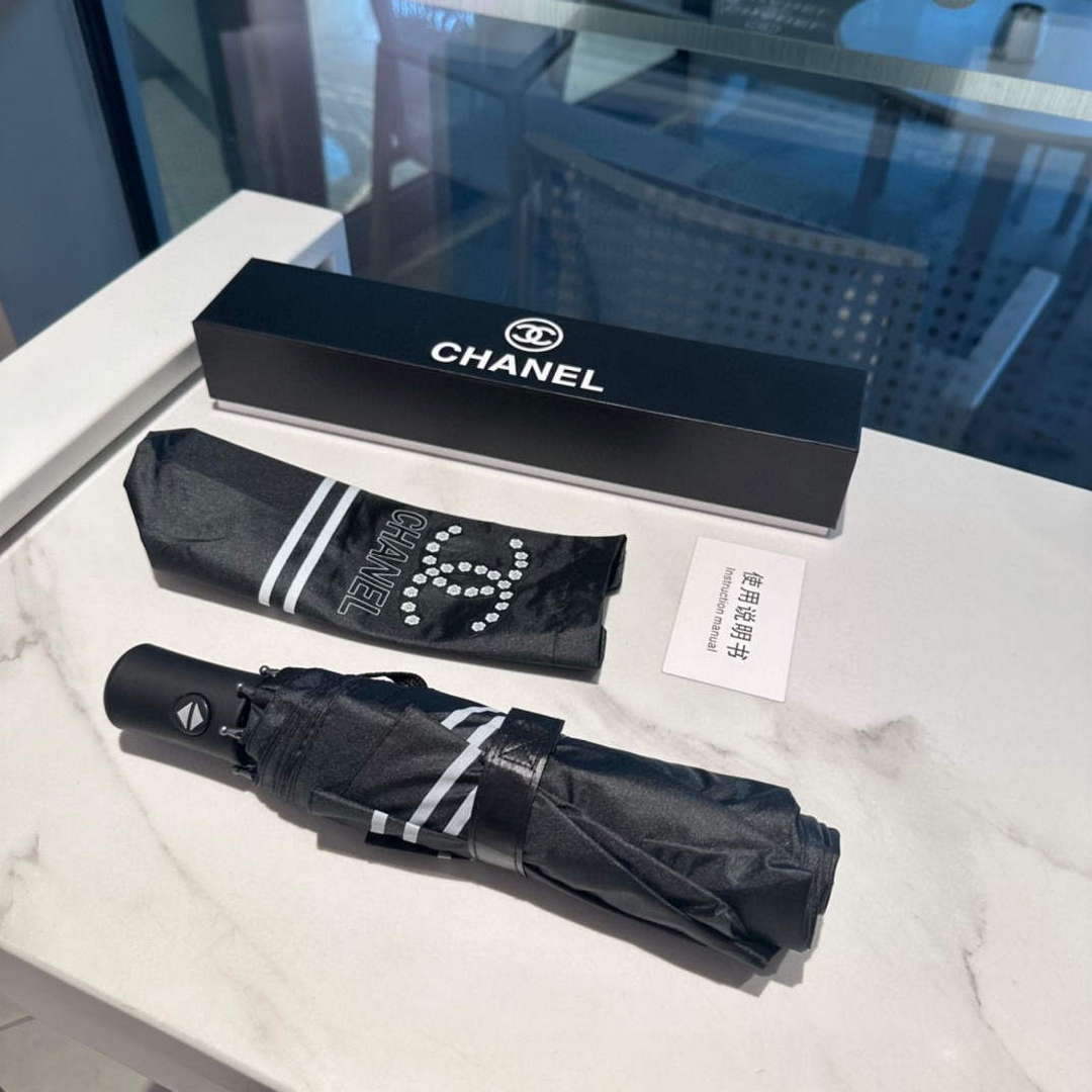 Chanel Three Fold Automatic Folding Sun Umbrella C855649