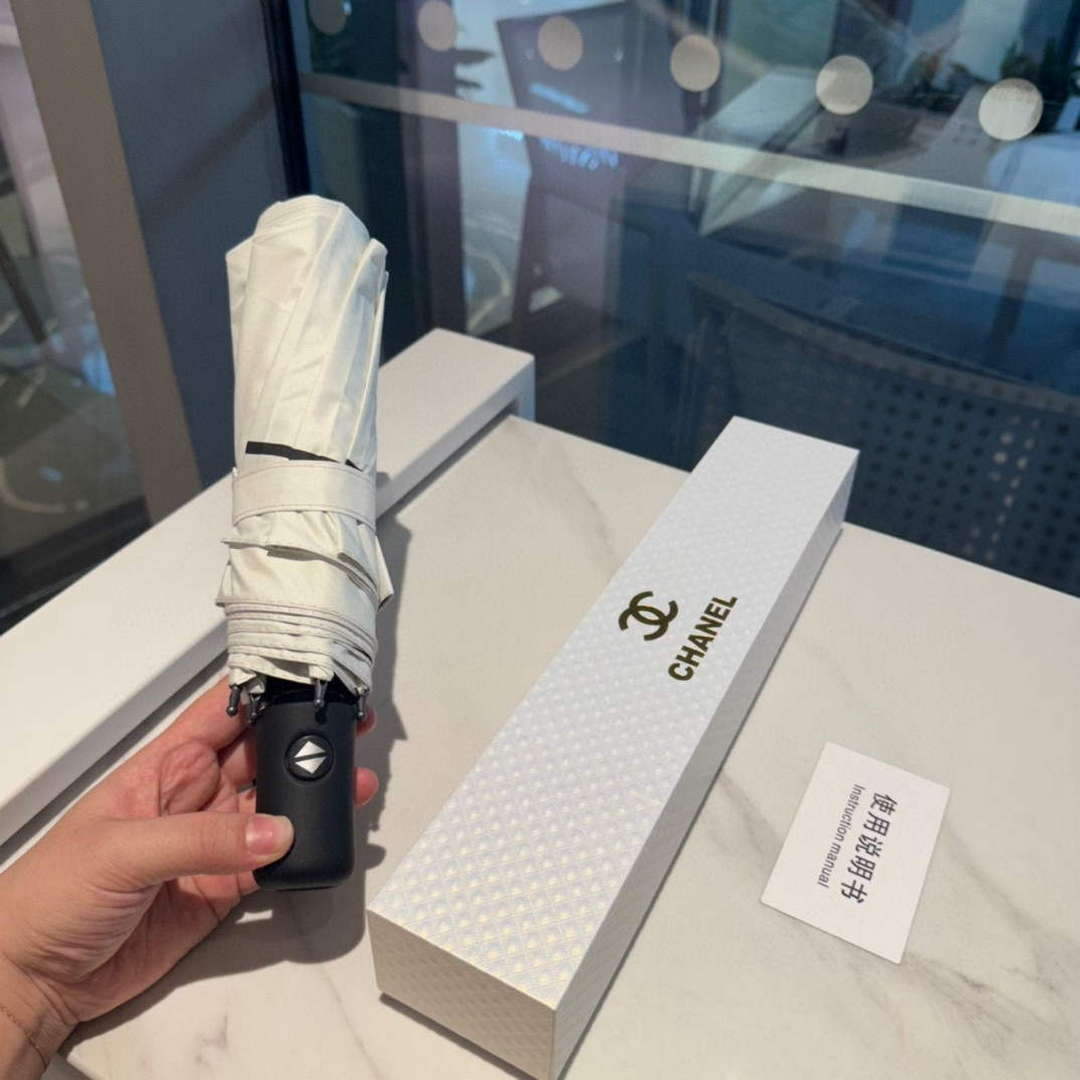 Chanel Three Fold Automatic Folding Sun Umbrella C855650