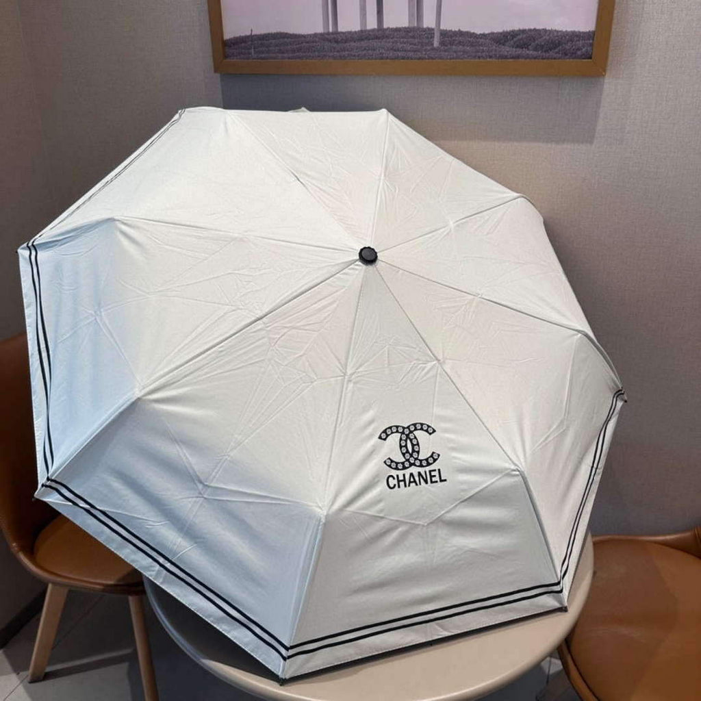 Chanel Three Fold Automatic Folding Sun Umbrella C855650