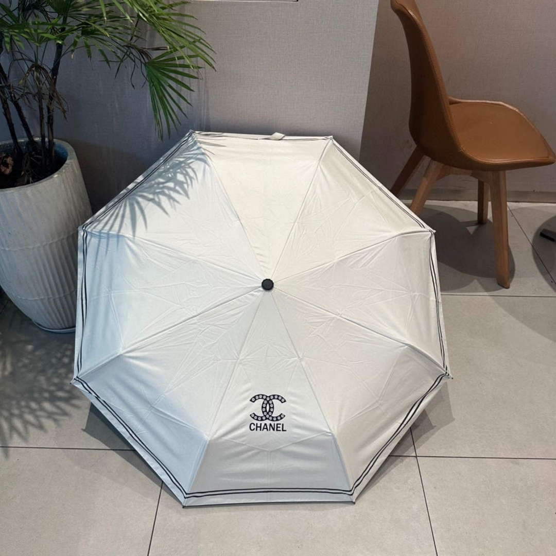 Chanel Three Fold Automatic Folding Sun Umbrella C855650