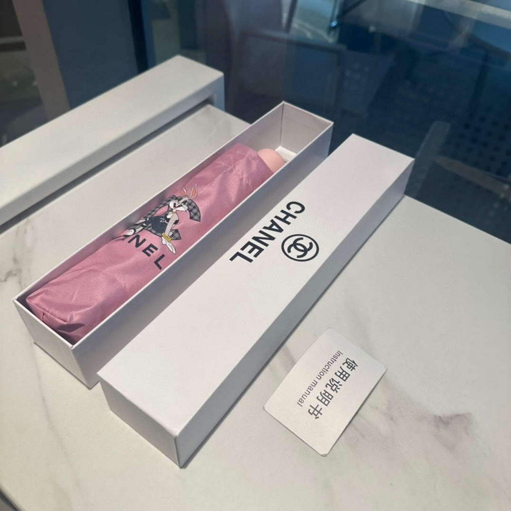 Chanel Three Fold Automatic Folding Sun Umbrella C855651