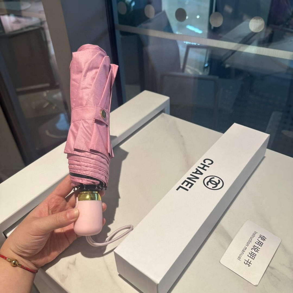 Chanel Three Fold Automatic Folding Sun Umbrella C855651