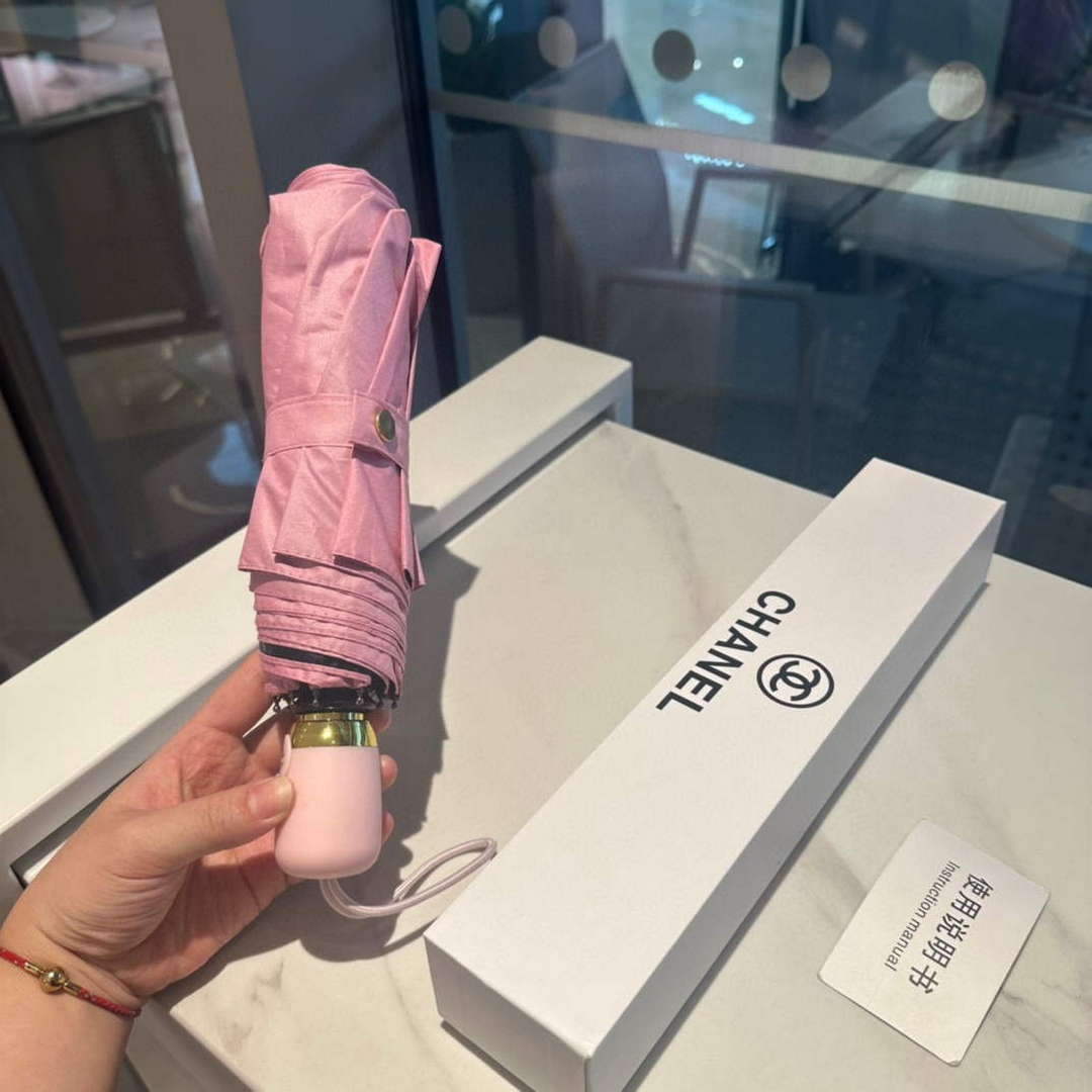 Chanel Three Fold Automatic Folding Sun Umbrella C855651