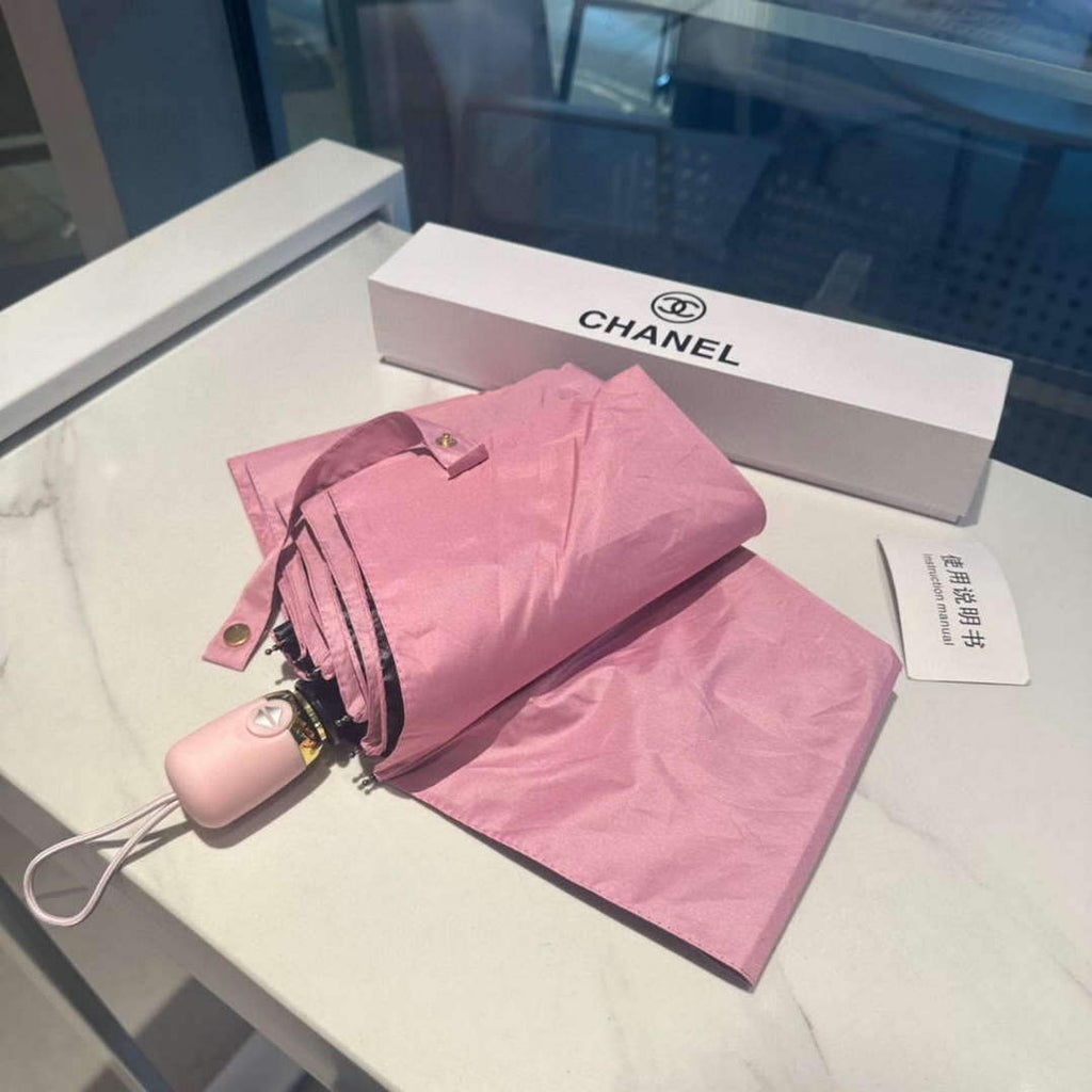 Chanel Three Fold Automatic Folding Sun Umbrella C855651