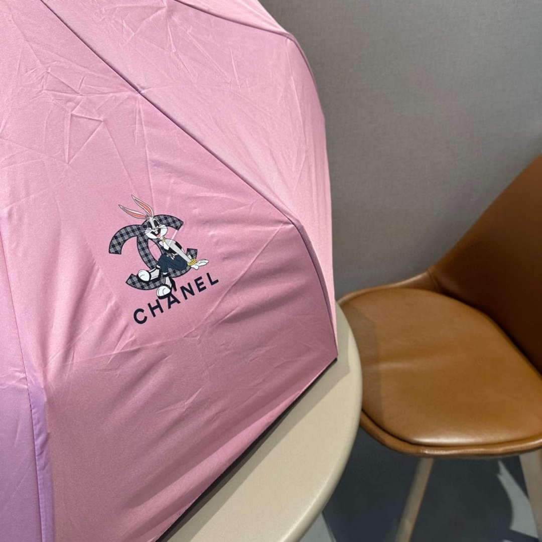 Chanel Three Fold Automatic Folding Sun Umbrella C855651