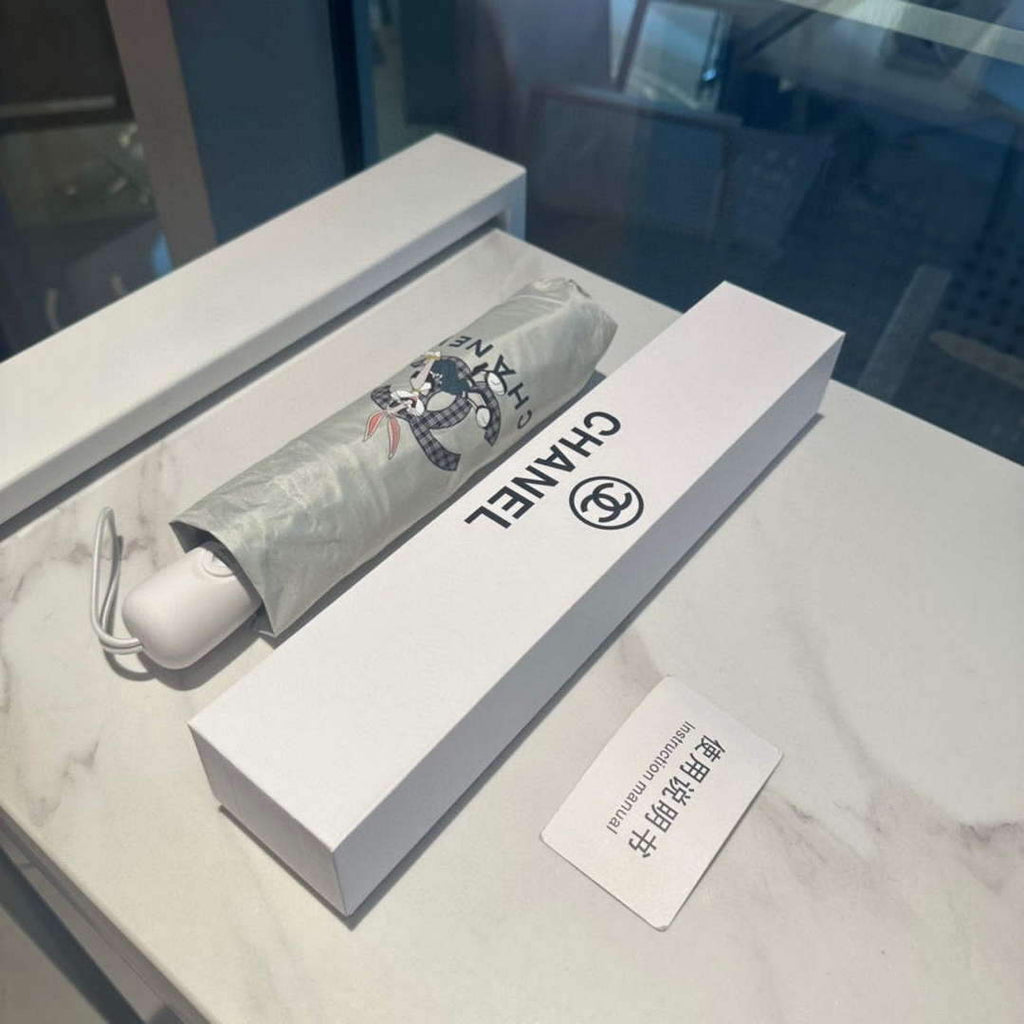 Chanel Three Fold Automatic Folding Sun Umbrella C855652