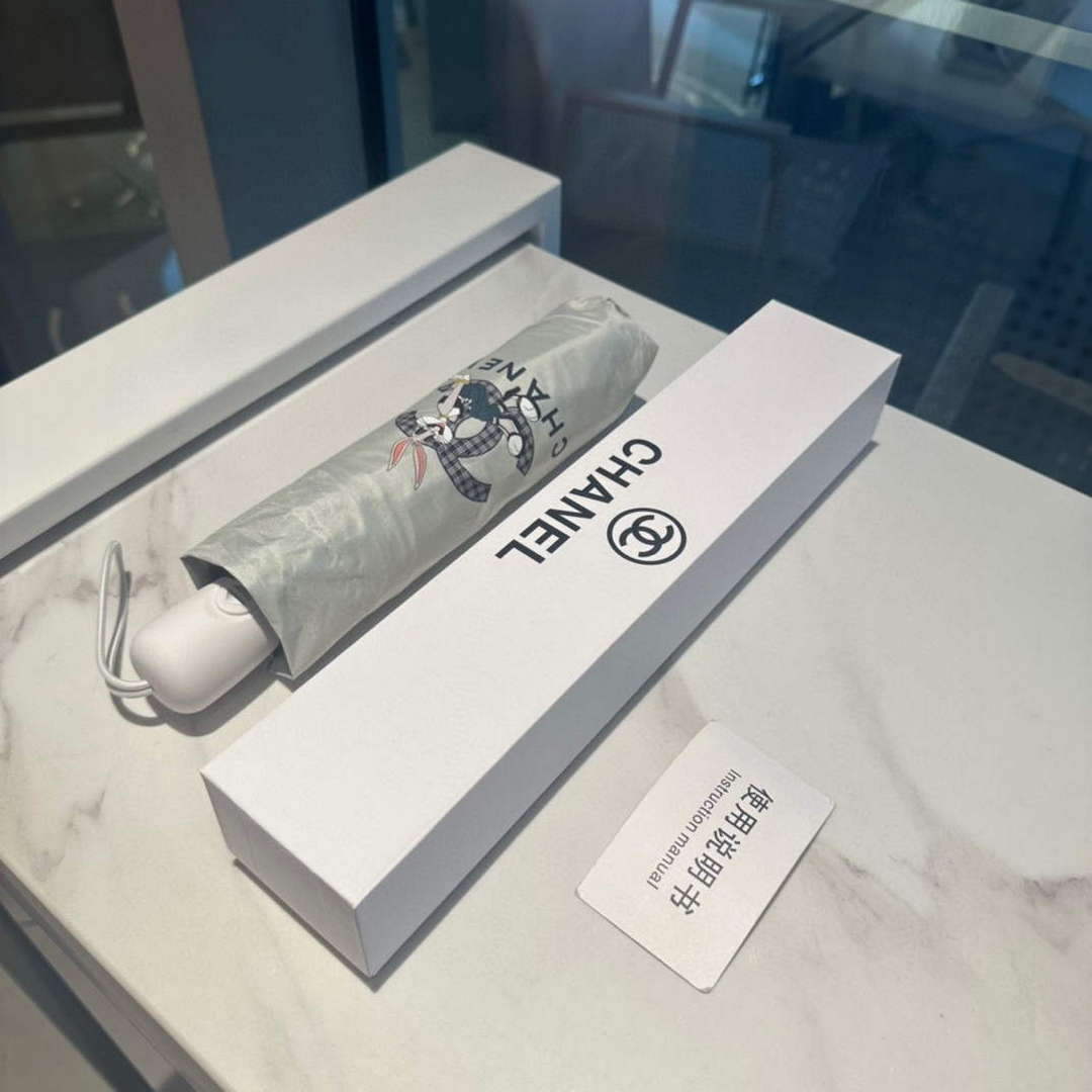 Chanel Three Fold Automatic Folding Sun Umbrella C855652