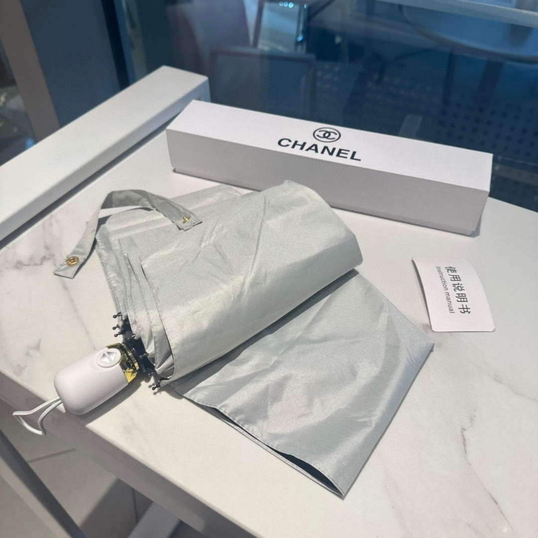Chanel Three Fold Automatic Folding Sun Umbrella C855652