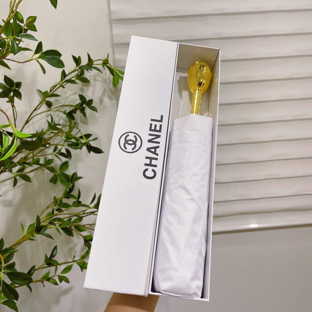 Chanel Three Fold Automatic Folding Sun Umbrella C855655