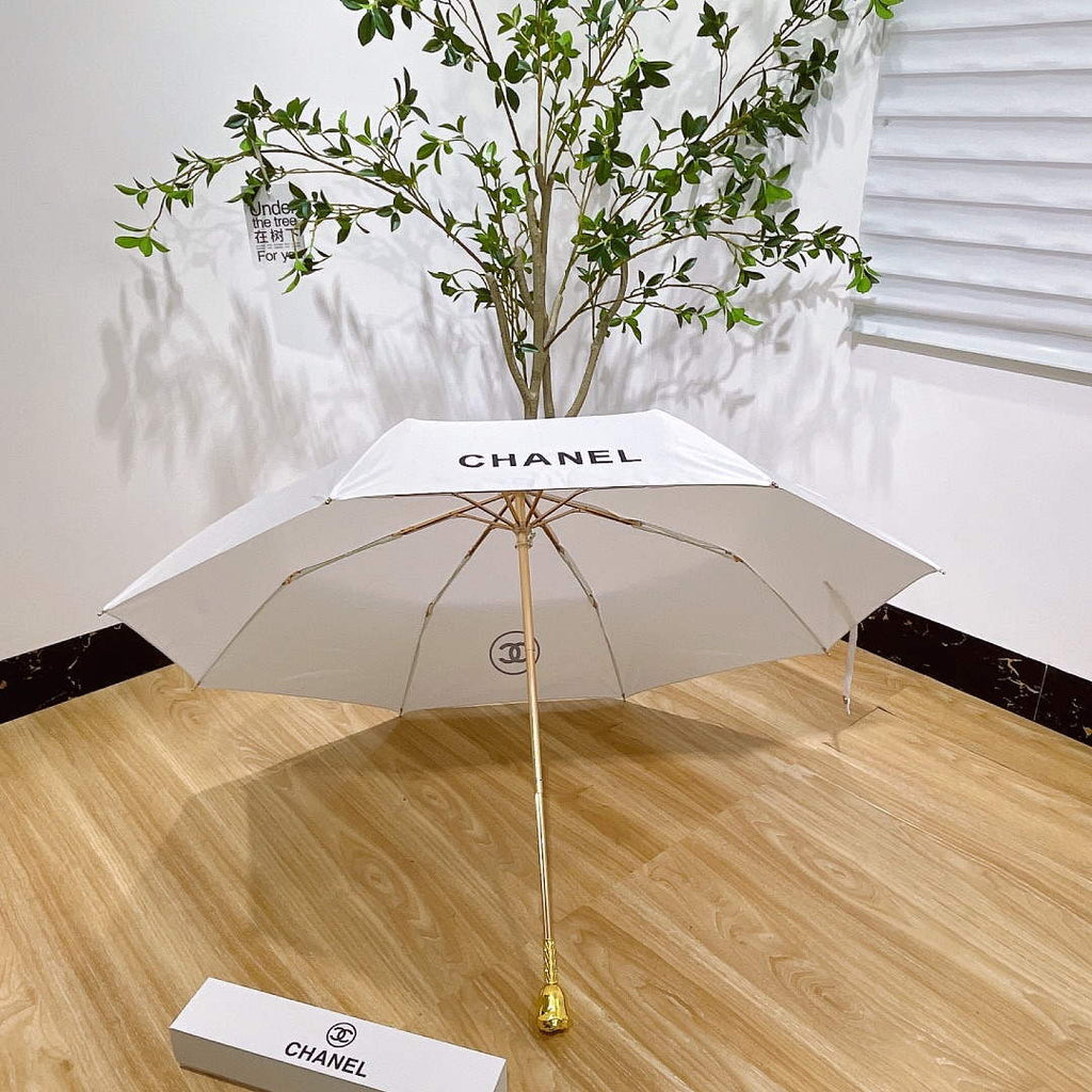 Chanel Three Fold Automatic Folding Sun Umbrella C855655