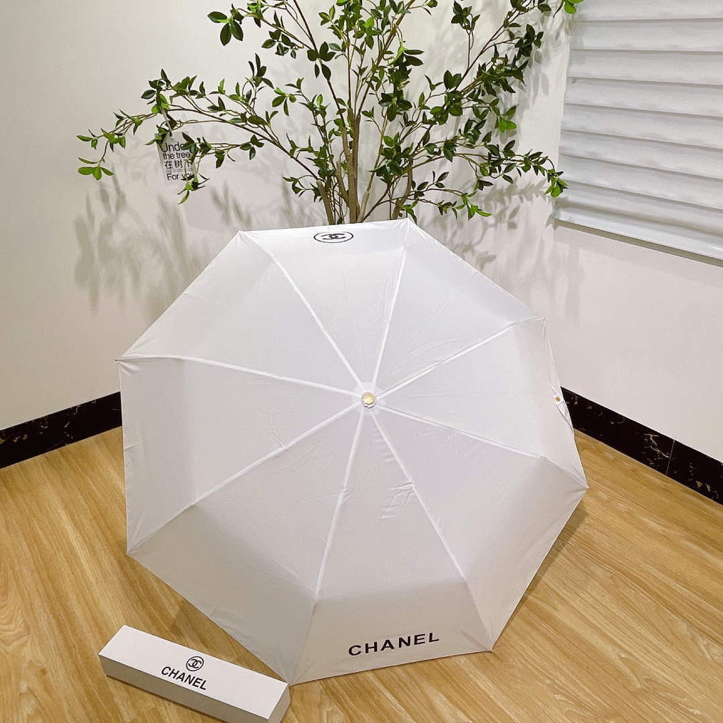 Chanel Three Fold Automatic Folding Sun Umbrella C855655