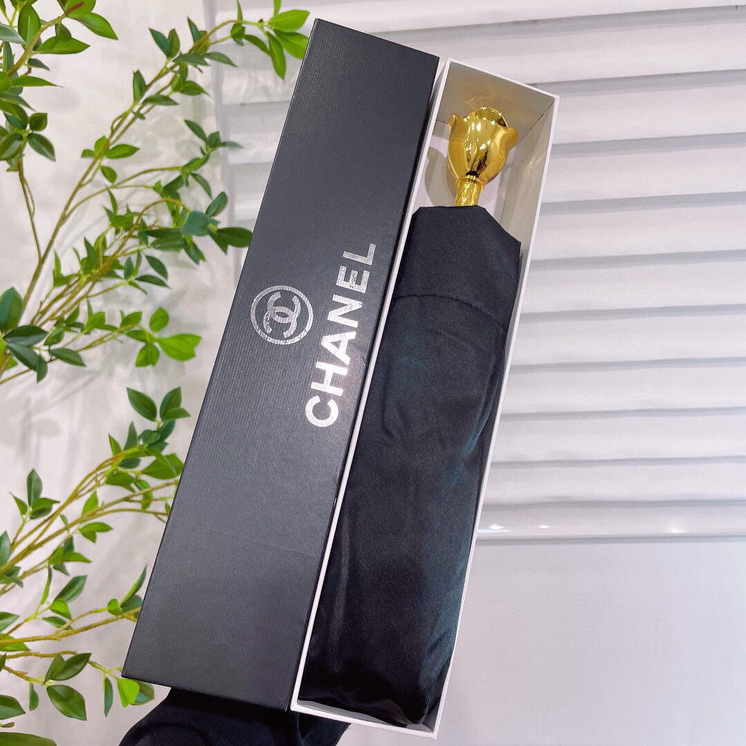 Chanel Three Fold Automatic Folding Sun Umbrella C855656