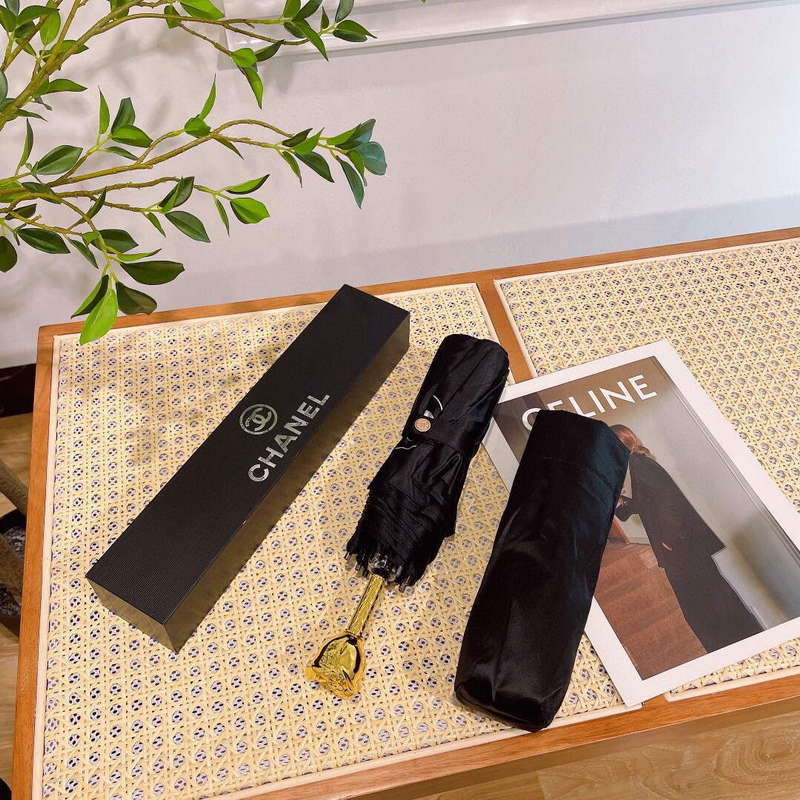 Chanel Three Fold Automatic Folding Sun Umbrella C855656