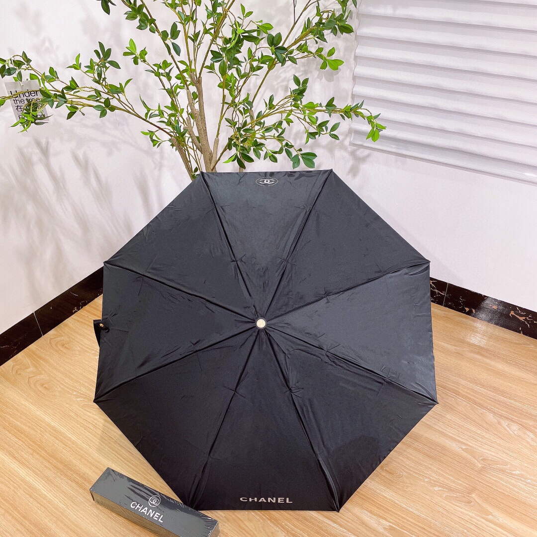 Chanel Three Fold Automatic Folding Sun Umbrella C855656