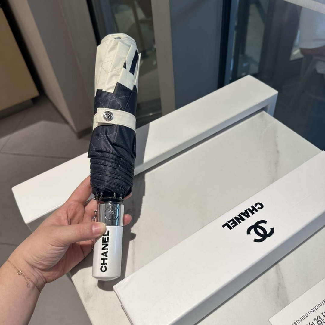 Chanel Three Fold Automatic Folding Sun Umbrella C855657