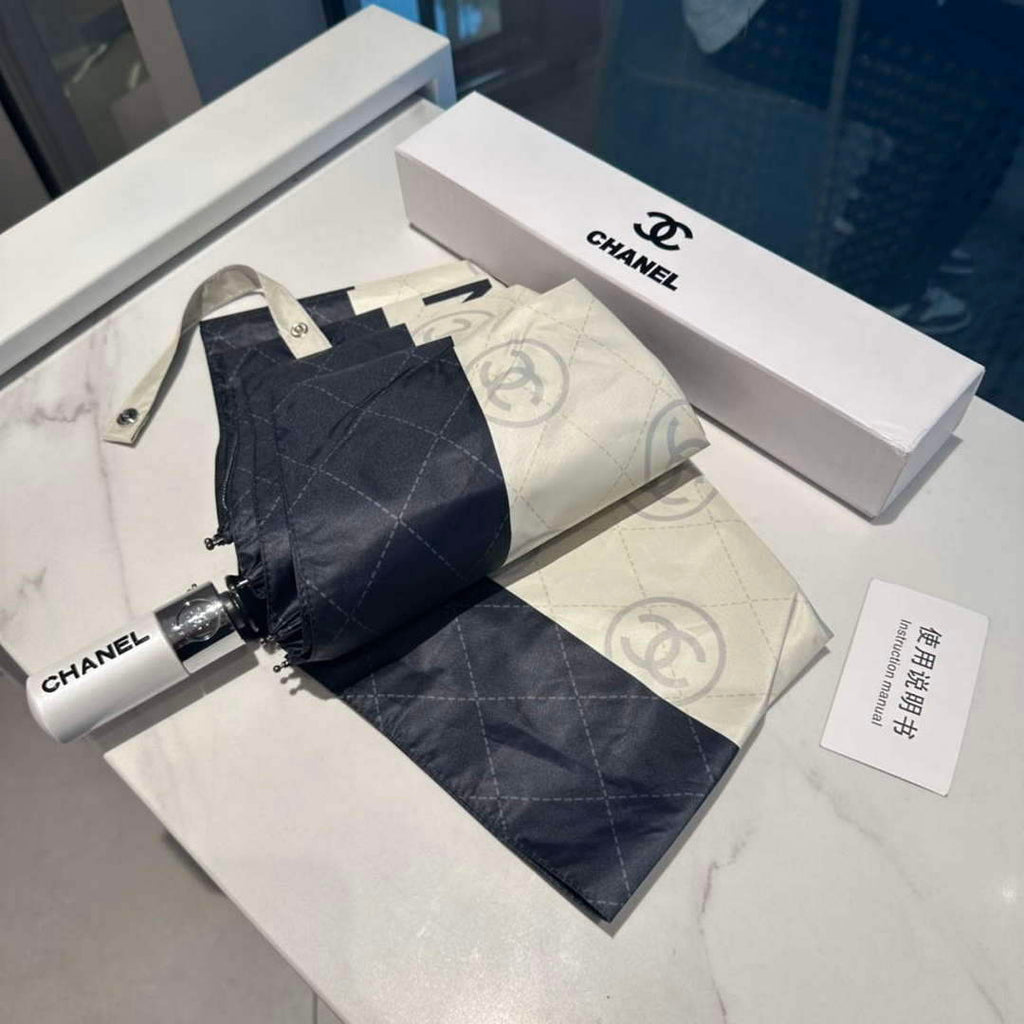 Chanel Three Fold Automatic Folding Sun Umbrella C855657