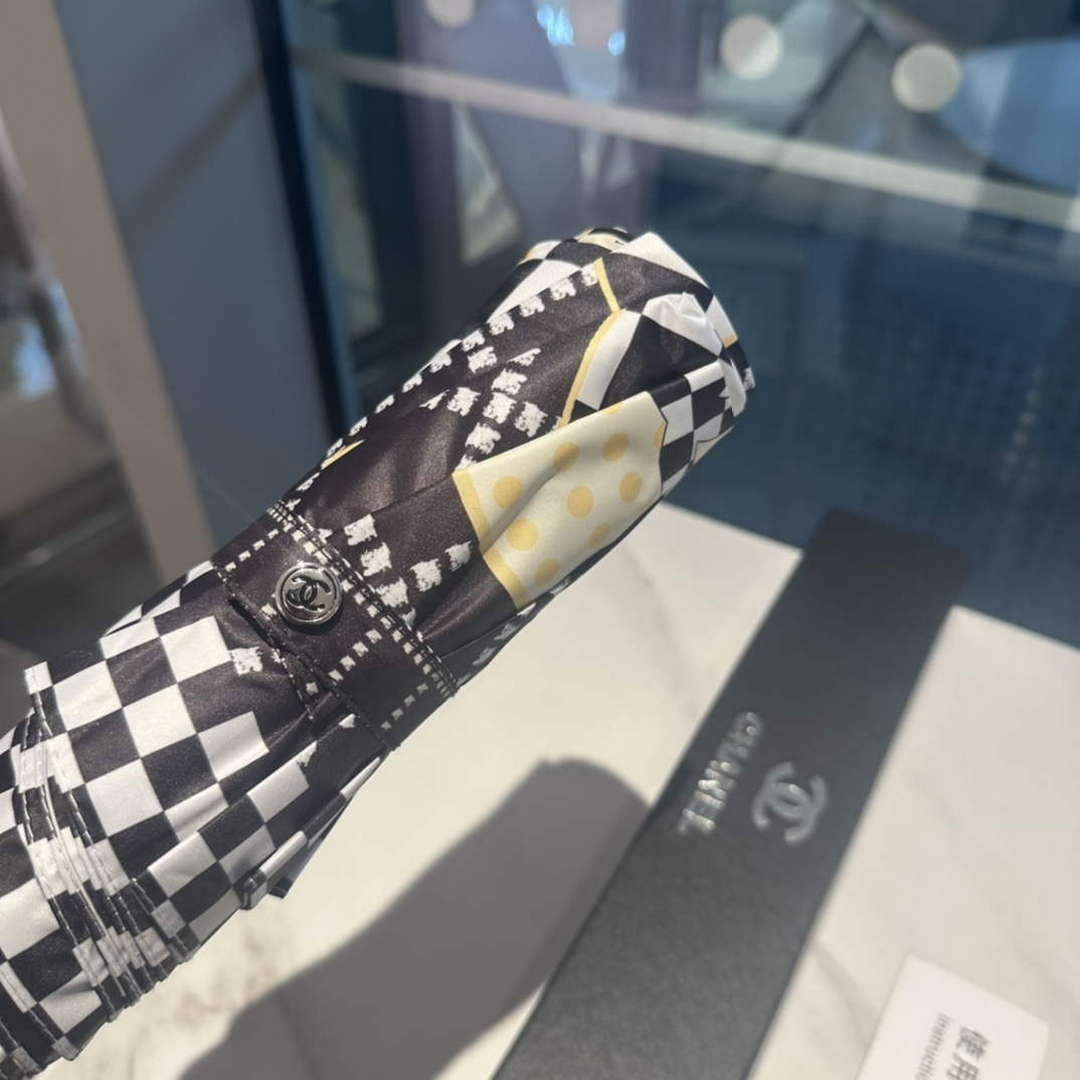 Chanel Three Fold Automatic Folding Sun Umbrella C855658