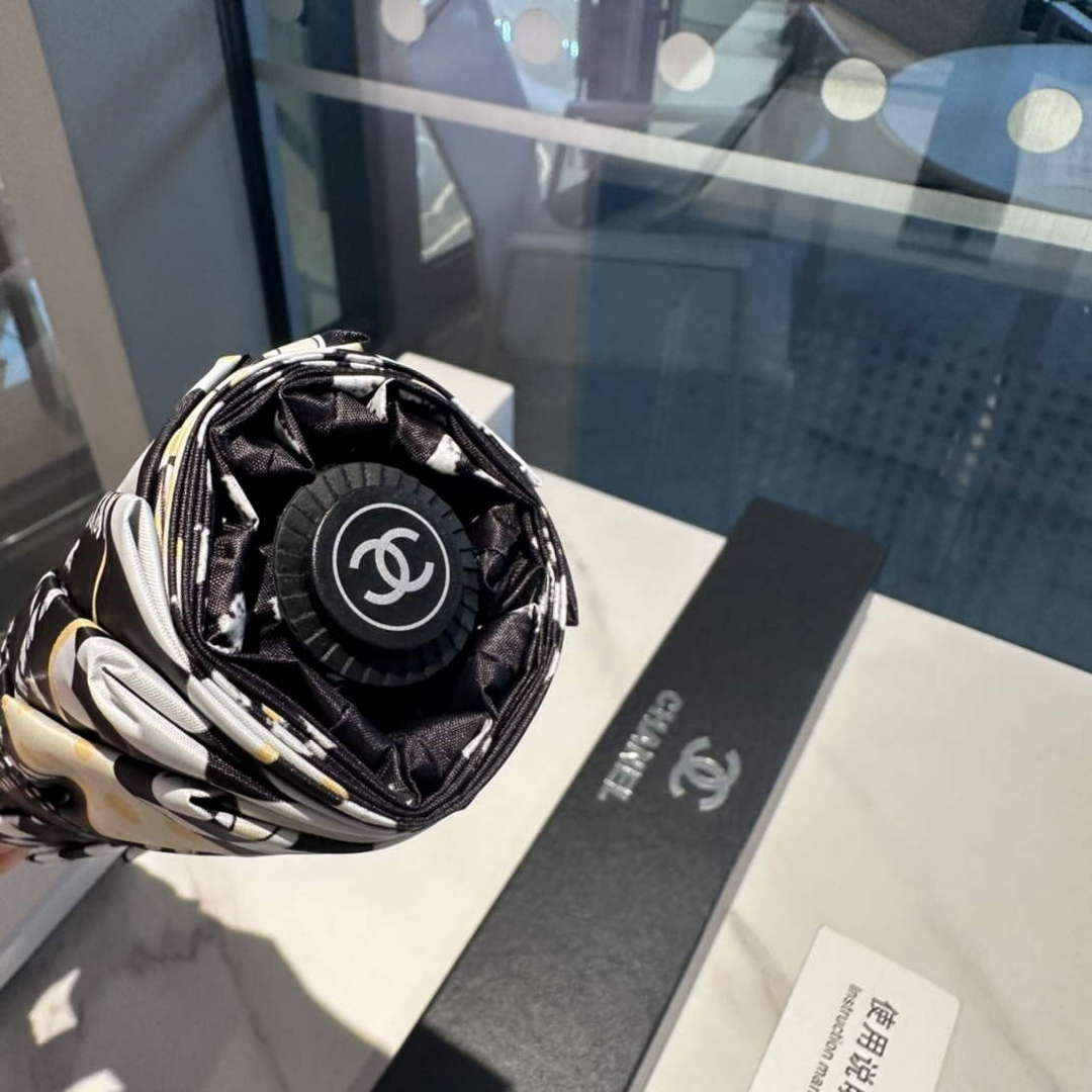 Chanel Three Fold Automatic Folding Sun Umbrella C855658