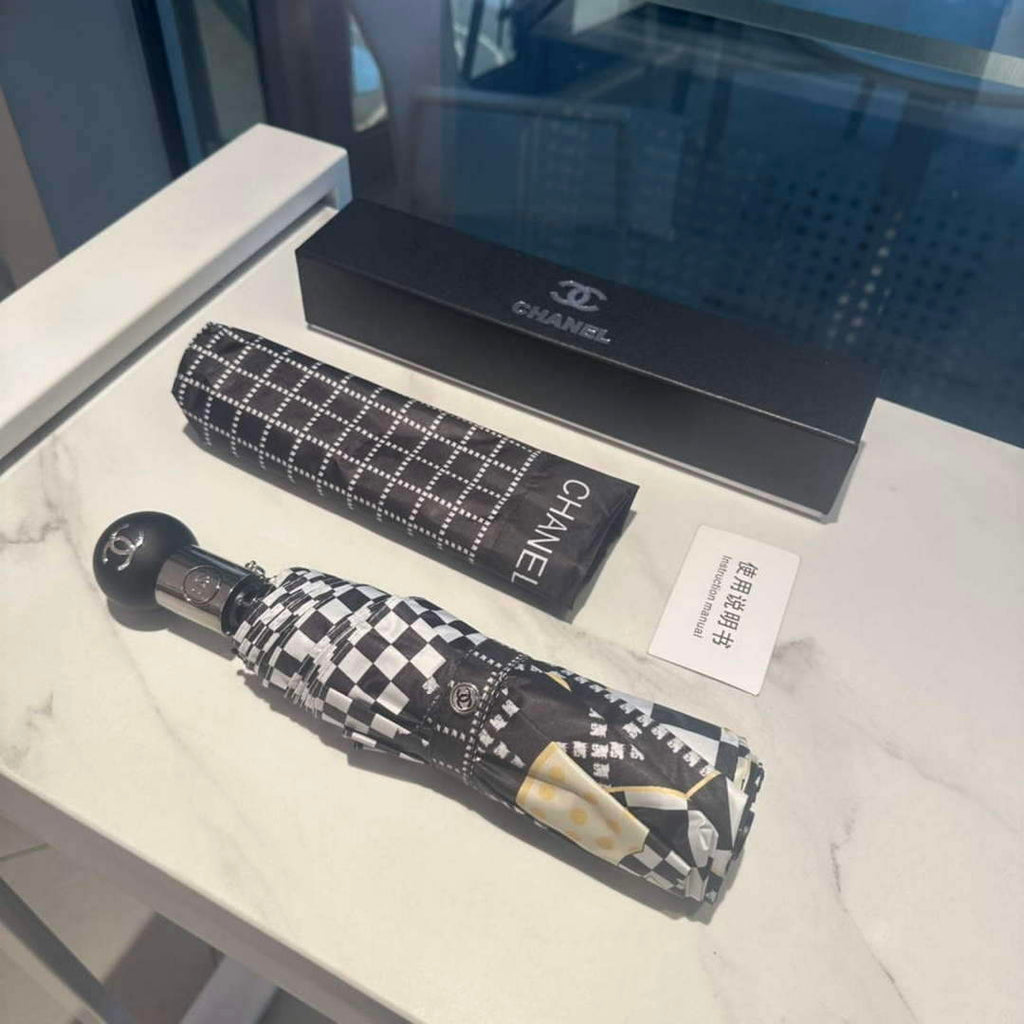 Chanel Three Fold Automatic Folding Sun Umbrella C855658