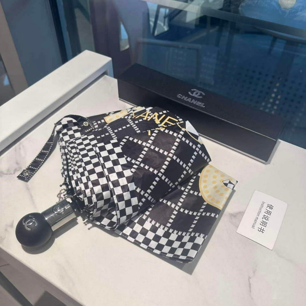 Chanel Three Fold Automatic Folding Sun Umbrella C855658