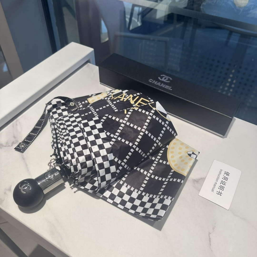 Chanel Three Fold Automatic Folding Sun Umbrella C855658