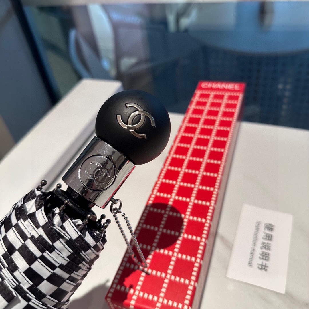 Chanel Three Fold Automatic Folding Sun Umbrella C855659