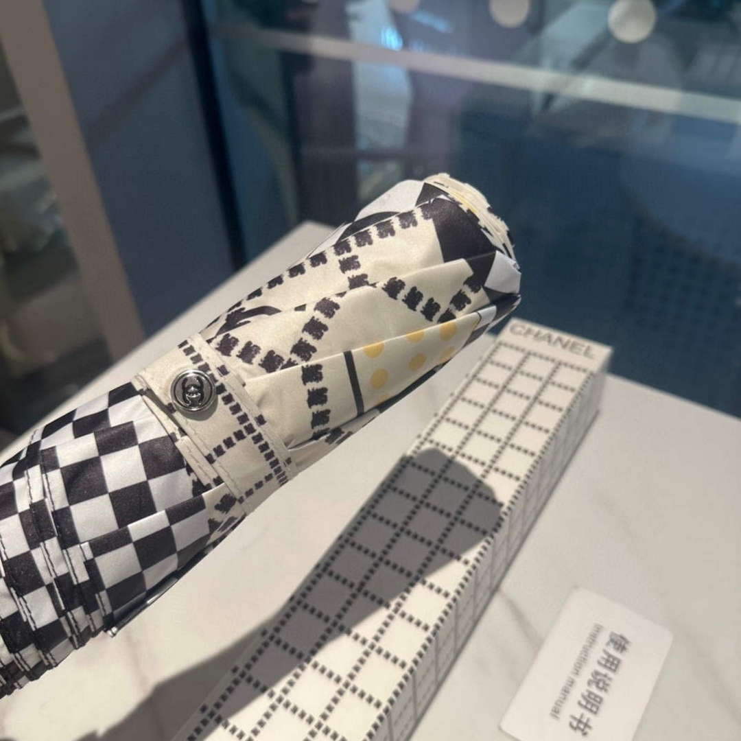 Chanel Three Fold Automatic Folding Sun Umbrella C855660