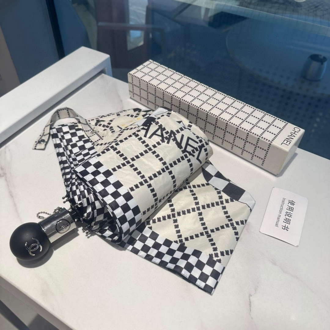 Chanel Three Fold Automatic Folding Sun Umbrella C855660