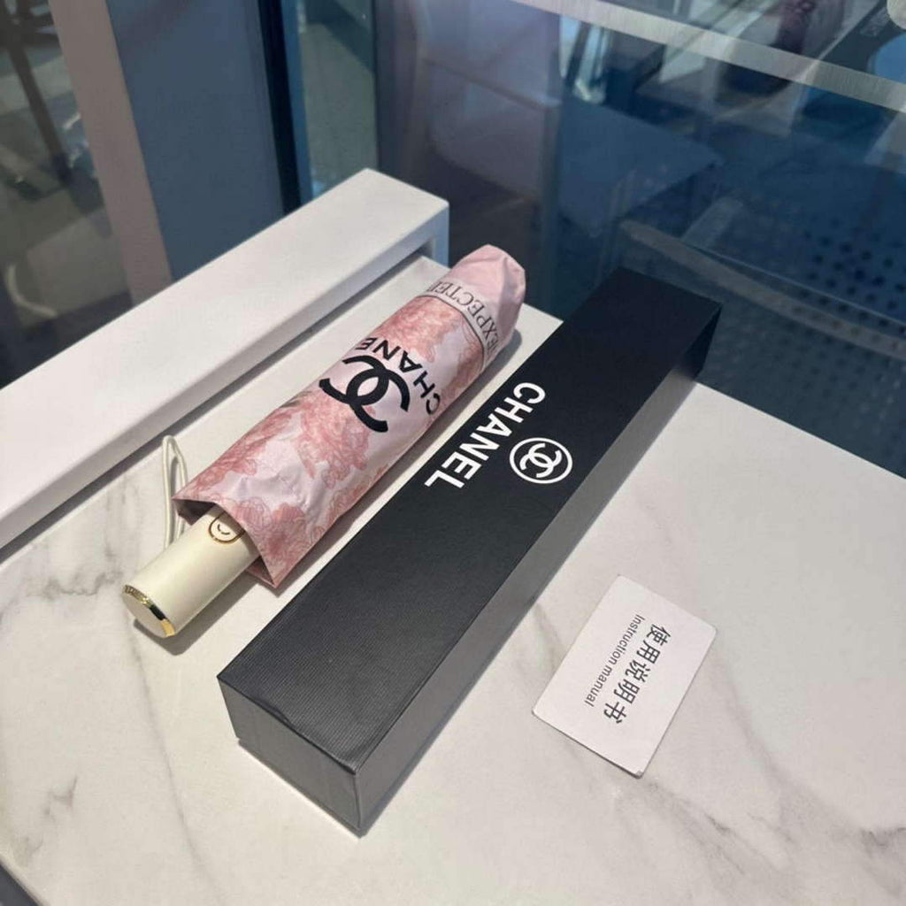 Chanel Three Fold Automatic Folding Sun Umbrella C855661