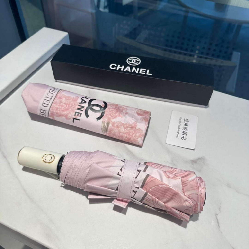 Chanel Three Fold Automatic Folding Sun Umbrella C855661
