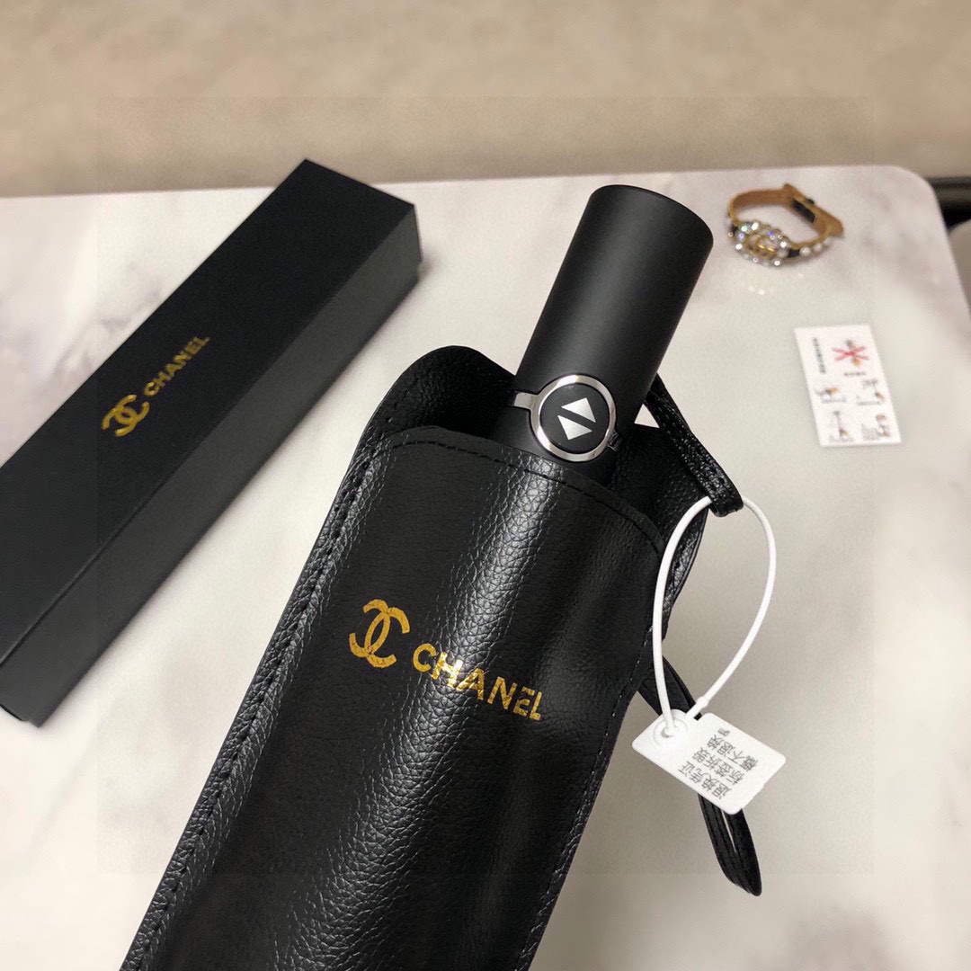 Chanel Three Fold Automatic Folding Sun Umbrella C855662