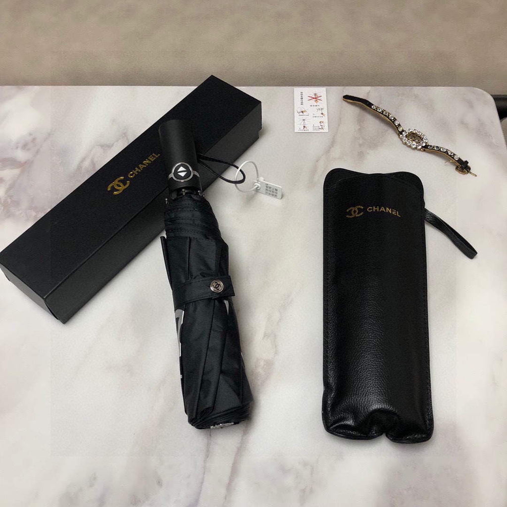 Chanel Three Fold Automatic Folding Sun Umbrella C855662