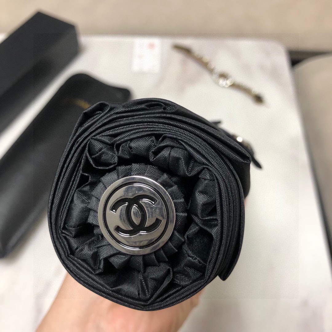 Chanel Three Fold Automatic Folding Sun Umbrella C855662