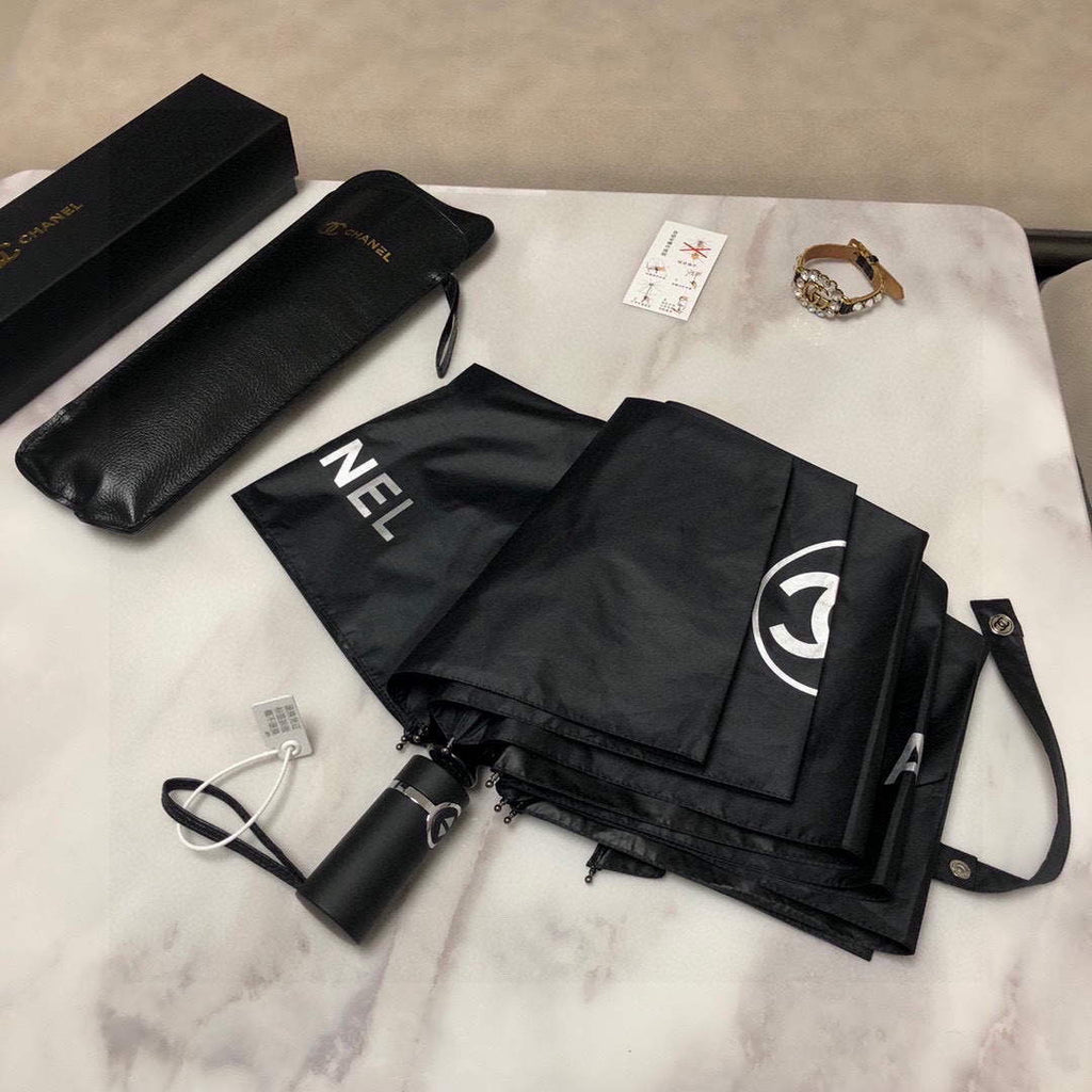 Chanel Three Fold Automatic Folding Sun Umbrella C855662