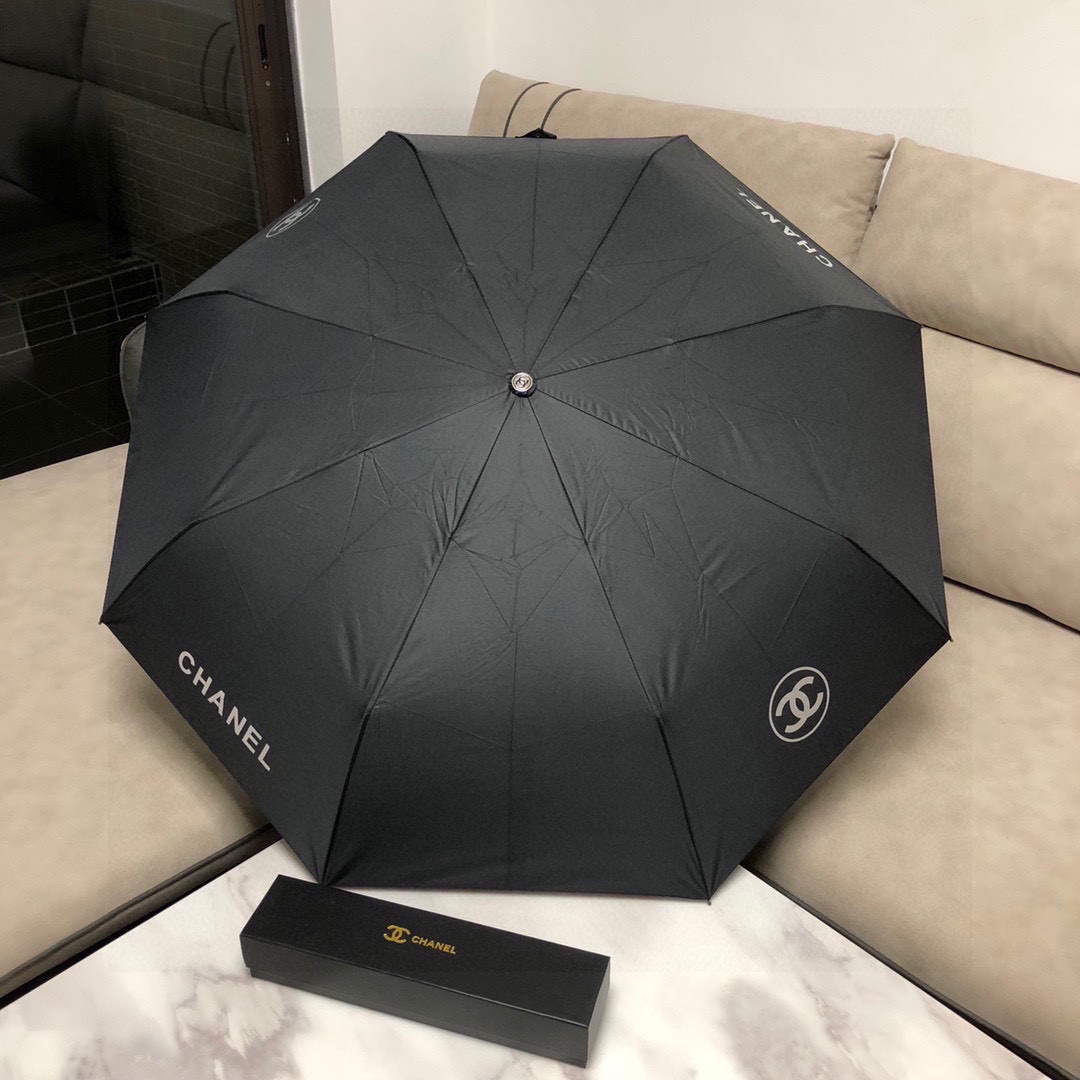 Chanel Three Fold Automatic Folding Sun Umbrella C855662