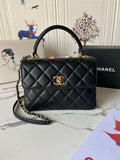 Chanel Trendy 24C Flap Bag With Top Handle Lambskin bag A92236 Black Multicolor Logo