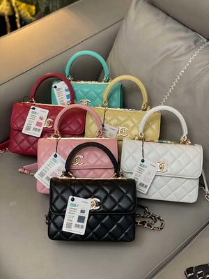 Chanel Trendy 24C Flap Bag With Top Handle Lambskin bag A92236 Black Multicolor Logo - Default Title - View 2