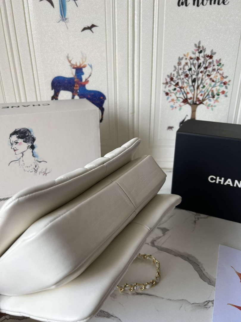 Chanel Trendy 24C Flap Bag With Top Handle Lambskin bag A92236 White Multicolor Logo