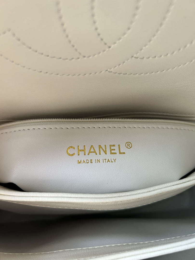 Chanel Trendy 24C Flap Bag With Top Handle Lambskin bag A92236 White Multicolor Logo - Default Title - View 8